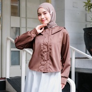 KEMEJA Mybamus x Oemahayu_ Sinsin Top Button Modern Women's Plain Shirt