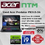 #AP061 USED ACER PREDATOR PH315-52 Gaming Laptop intel i7-9750H 16GB 512GB SSD NVIDIA RTX2060 RTX 20