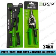 Paket Set Tekiro 2Pcs Tang Rivet-Gunting Baja Ringan-Gunting Holo