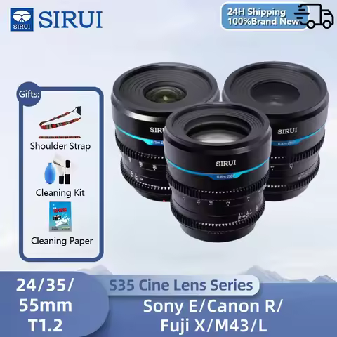 SIRUI NightWalker 24mm 35mm 55mm T1.2 S35 Night Walker 16mm 75mm S35 Fast T1.2 Cine Lens For Sony E 