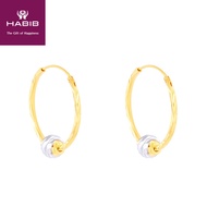 HABIB Loop White and Yellow Gold Earring, 916 Gold