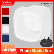 Godox Soft Light Studio Box LightRoom Photography Lighting Tent Kit Mini Cube Box ชุดเต็นท์สำหรับถ่ายภาพแบบพับเก็บได้มีไฟอ่อนแบบพกพาสำหรับสตูดิโอถ่ายภาพถ่ายภาพแบบพกพาถ่ายรูปมาพร้อมกับผ้าพื้นหลัง