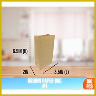 ◰ ◷ ❈ Brown Paper Bag / Pandesal Bag / Brown Supot Bag100 pcs All Sizes
