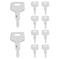 QWORK Ignition Key, 10 Pack H806 17001-00019 Heavy Equipment Key Compatible with Takeuchi Hitachi Ge