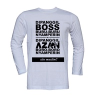 Islamic t-shirt supported, boss, Buru, Buru, Called, adzan, Boro, long sleeve, white