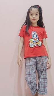 kellen kids / stelan anak cewek led / baju stelan anak lampu led / utk 3-8 tahun / lol led / setelan