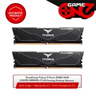 TeamGroup Vulcan T-Force DDR5 16GB (2x8GB) 6000MHz CL38 Desktop Memory DDR5 RAM (FLBD516G6000HC38ADC