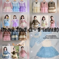 (IMPROT HONE BABY) DRESS 2in1 PREMIUM TGN PJG AGE 1 - 5 YEARS (A-809, A-810, A-811, A-812, A-826)