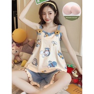 baju tidur seksi sexy lady wear Seluar pendek kamisol pelajar wanita piyama puteri