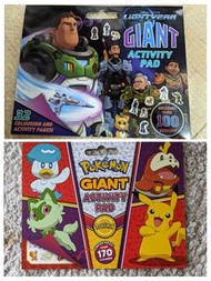 New 🦘🇦🇺🐨 Disney Pixar Lightyear/Pokemon Giant Activity Pad Colouring Book Activity Book (over 100 St