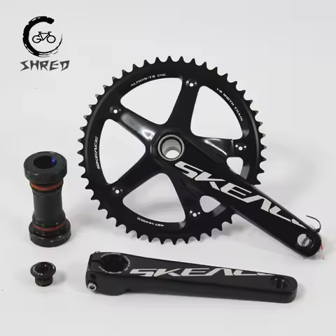 SKEACE Hollowtech Crankset, Fixie Crank, Single Speed Fixed Gear Bike Parts, Track Racing Bicycle Ch