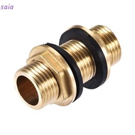 SAIA Tube Adaptor, Brass G1/2 G3/4 G1 Male Bulkhead Fitting, Water Tank Adapter Hose Fitting Water T