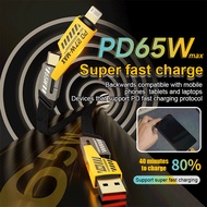 4 in 1 Convertible Metal Fast Data Braided Cable PD 65W C to C Multiple Charging Cable