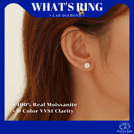 WHAT'S RING Hikaw Gold 18k Saudi Original/100% Pass Diamond Test/Simple Classic Stud Earring For Women/Moissanite Earrings With Gra Certificate/Jewelry Gold Pawnable Sale/925 Silver Original Italy Legit/Hikaw For Girls/Classic 6 Claw Stud Earrings