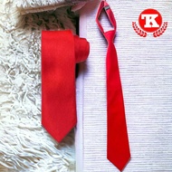 MERAH Plain Red Tie Adhesive Red Tie
