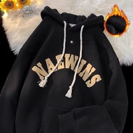 gumahus | Áo Hoodie Lông Cừu Mùa Đông Phong Cách Hip Hop Mỹ Oversize Streetwear Đôi