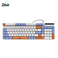 Zeus K-19 98 Keys Wired Membrane Gaming Keyboard 3 Spell Color Matching Game Keyboard LED Backlight