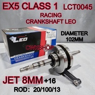 EX5 CLASS RACING CRANKSHAFT JET 8MM ROD 20/100/13 LEO CRANKSHAFT EX5 CLASS JET 8mm