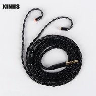 XINHS 8 Core Silver Plated Copper HIFI Upgrade Cable 3.5mm Plug Black Headphone Cable for KZ KZZSX Z