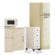 Slim Storage Cabinet Multitier Plastic Drawer Organizer Narrow Gap Tower for Bathroom Kitchen Bedroo