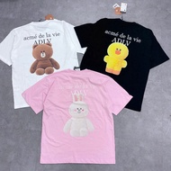 GENUINE ADLV LINE FRIENDS T-SHIRT Oversized T Shirt Man Graphic T Shirt Cotton T Shirt