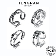 HENGRAHN JEWELRY Ring 925 Cincin Original Women Retro Perempuan Silver Diamond Moissanite Adjustable M151