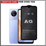 AG MATTE TEMPERED GLASS VIVO Y02 2022 ANTI OIL - VIVO Y02, Black