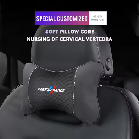 1Pcs Car Seat Headrest Auto Logo Neck Pillow For BMW Performance F30 F10 X1 X2 X3 X4 X5 X6 X7 E28 E9
