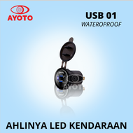 Double USB Charger Motor/Mobil AC DC Waterproof USB-01 | Charger Motor Mobil | Aksesoris Kendaraan | COD