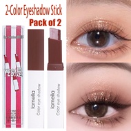 Waterproof Eyeshadow Stick 2 Color Shimmer Pigment Long Lasting No Smudge Easy Application For Begin