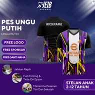 UNGU JERSEY EFOOTBALL PES PURPLE WHITE JERSEY PRO EVOLUTION SOCCER CUSTOM NAME CUSTOM NAME