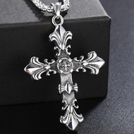 【777】Men's Silver Cross Necklace Vintage Accessories Cool Design for Everyday Wear and