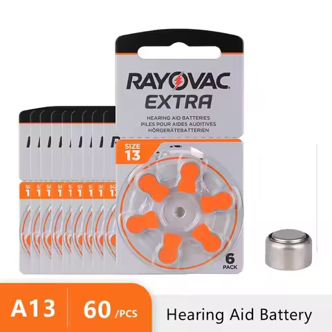 Hearing Aids Batteries 60PCS Hearing Aid Battery RAYOVAC EXTRA A13 13A 13 P13 PR48 Zinc Air Battery 
