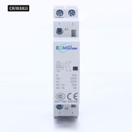 [CHiWANji] AC Modular Contactor 2P 25A 2NO 230V Household Contactor Din Rail Type