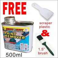 500ML  PAINT REMOVER ( free scraper plastic & 1.5 in brush paint )  HEAVY DUTY BRAND