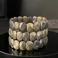 1pc Natural Brass Ore Faceted Bracelet - October Birthstone Grounding & Protection Jewelry