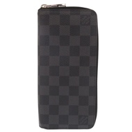 Pre-owned Louis Vuitton Zippy Wallet Vertical Damier Graphite N63095 Black Round Zip Long Wallet LV 