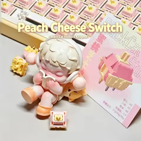 JJK HEIMAO Peach Cheese Switch Linear HiFi Crisp Keyboard Switches 5 Pins 37g 40g 48g N5 M5 PC 3.5MM