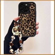 Retro Leopard Phone Case with Chain Motorola Moto G85 G86 G56 G24 G35 G14 G52 E14 G05 G34 G75 GPlay 