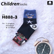 H888-3 [6Pcs] SUPER HERO MOTIF CHILDREN'S SOCKS FASHION CHARACTER CHILDREN'S SOCKS