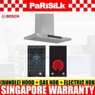 (Bundle) Bosch DWB98JQ50B Cooker Hood + PRA3A6B70K Gas Hob (PUB) + PKF375CA2E Electric Hob