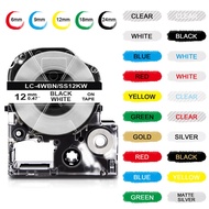 ป้ายคาร์ทริดจ์6/9/12/18/24มม. Epson ที่รองรับ SS12KW LC-4WBN สำหรับเครื่องพิมพ์ฉลาก Epson Labelworks