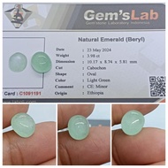Natural Emerald Beryl Ethiopia 3,8ct memo GLI rasa Zamrud Columbia