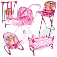 【BMSG】 Doll House Accessories Rocking Chairs Swing Bed Dining Chair Baby Play House Hot