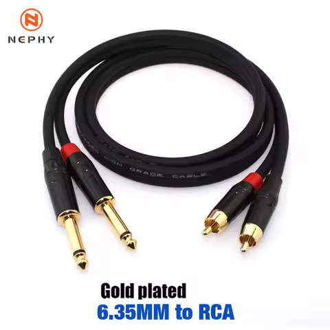 RCA To 6.35mm Cable 2 1/4inch TS To 2 RCA Male To Male Audio Adapter Cable for Microphone Mixer Soun