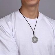 QEENKISS 925 Sterling Silver Necklace Pendant For Women Men Vintage Buddha Lotus Sweater Pendant Fin