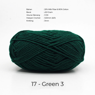 Benang Rajut Milk Cotton 5 ply Import / Katun Susu Yarn 5ply (50gr) Import