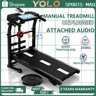 Manual Treadmill LED multi-functional treadmill home fitness running belt pull rope