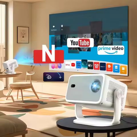 One Unit of a Portable Smart Projector L018 with Local 1080P HD Resolution, Running on Android 11, F