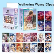 55pcs Mobile Game Delta Force Wuthering Waves Laser Holographic Lomo Cards Kai Silva Roy Smee Rover 